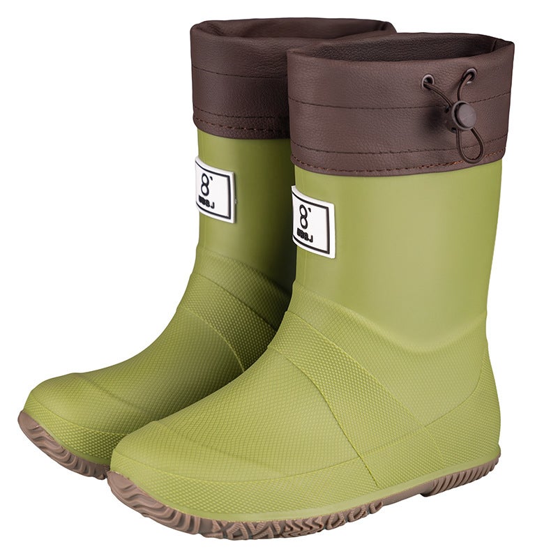 Women's PVC Flat Heel Solid Color Rain Boots - Image 1