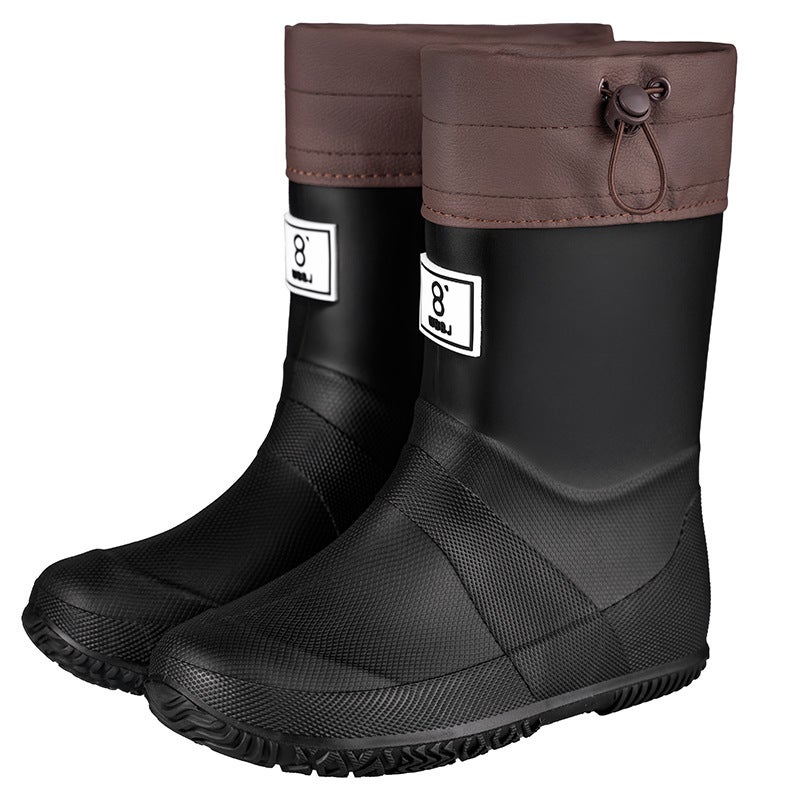 Women's PVC Flat Heel Solid Color Rain Boots - Image 2
