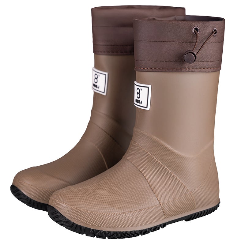 Women's PVC Flat Heel Solid Color Rain Boots - Image 4