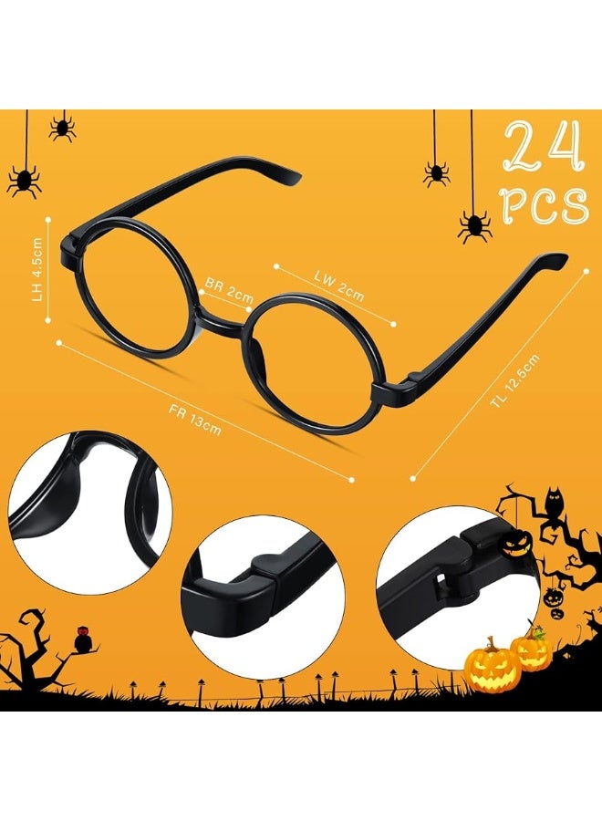 Chinco Chinco 72 Pcs Wand Pencils and Glasses Wizard Halloween Party Favors, Including 24 Wizard Wand Pencils and 24 Plastic Costume Glasses Frame with 24 Storage Bags for Kids Theme Party Supplies  - Image 4