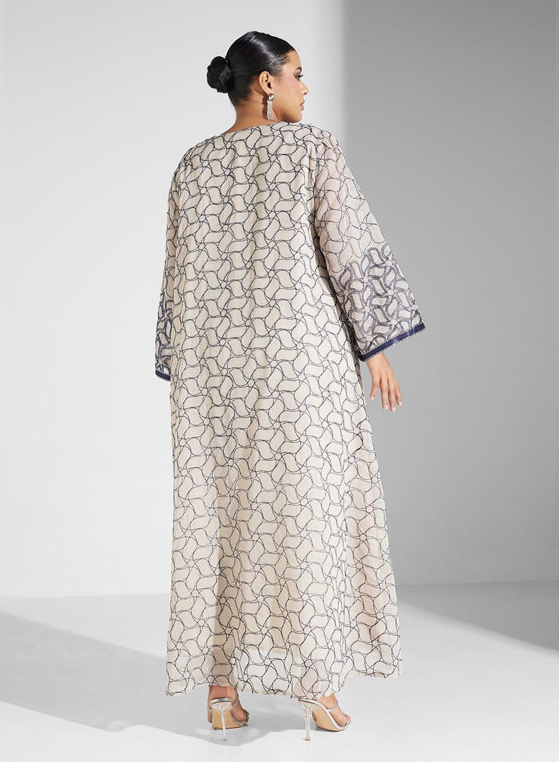 Khizana Plus size embroidered jalabiya - Image 2