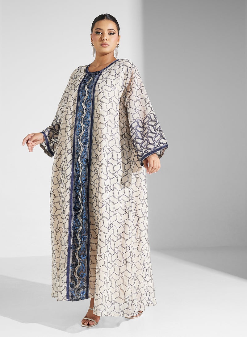 Khizana Plus size embroidered jalabiya - Image 4