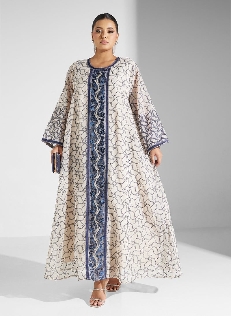 Khizana Plus size embroidered jalabiya - Image 1