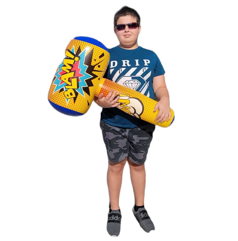 AMERICAN WIT Huge Super Hero Inflatable Bopper 30 x 17 Suprehero Inflate Hammer Mullet for Play Fights and Action 1 Pack - Image 2