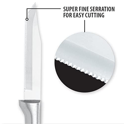 RADA Cutlery Serrated Regular Paring Knife (W242), 3.25" Stainless Steel Hollow Ground Fine-Serrated Blade, Made in USA, Black Handle - Image 3