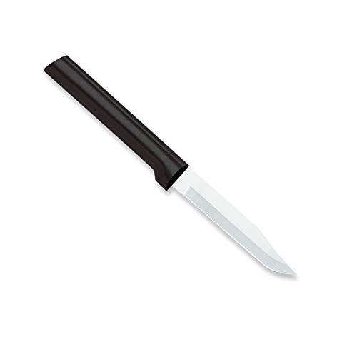 RADA Cutlery Serrated Regular Paring Knife (W242), 3.25" Stainless Steel Hollow Ground Fine-Serrated Blade, Made in USA, Black Handle - Image 1