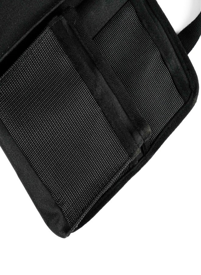 ARMORO Universal Car Seat Organizer with 4 Compartments & Tissue Holder | Backseat Storage Organizer for Car | Multi-Pocket Auto Organizer for Essentials, Travel & Daily Use (Black) - Image 2
