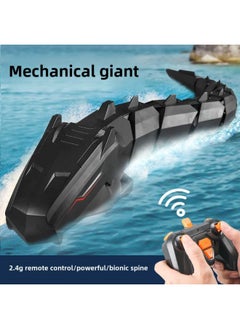 Generic 2025 Year Of The Snake Cyber Red Super Long Remote Control Mechanical Snake Simulation Charging Parent-Child Water Children's Toys Year Gift-Color:Black Long Mechanical Snake  - Image 4
