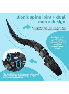 Generic 2025 Year Of The Snake Cyber Red Super Long Remote Control Mechanical Snake Simulation Charging Parent-Child Water Children's Toys Year Gift-Color:Black Long Mechanical Snake  - Image 5