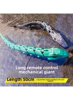 Generic 2025 Year Of The Snake Cyber Red Super Long Remote Control Mechanical Snake Simulation Charging Parent-Child Water Children's Toys Year Gift-Color:Black Long Mechanical Snake  - Image 2