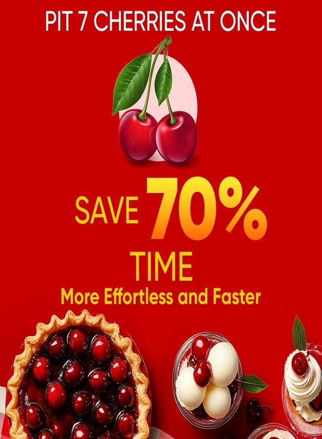 YYP 7 in 1 Cherry Pitter Tool for Multiple Cherries Seed Remover Quick and Effortless Removal Suitable for kitchen, Save Time & Space for Making Cherry Jam - Image 2