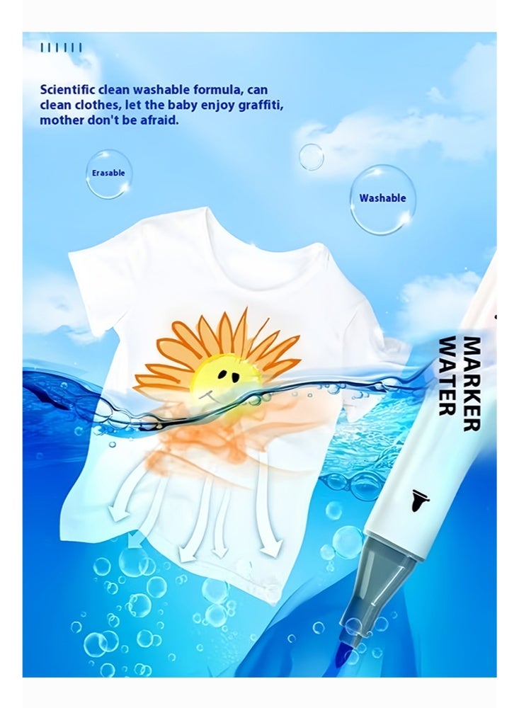 Deli 36-Color Double-Ended Markers – Washable Water-Based Art Markers for Kids, Drawing, and DIY Crafts - Image 5