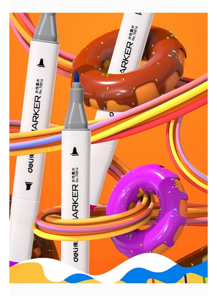 Deli 36-Color Double-Ended Markers – Washable Water-Based Art Markers for Kids, Drawing, and DIY Crafts - Image 4