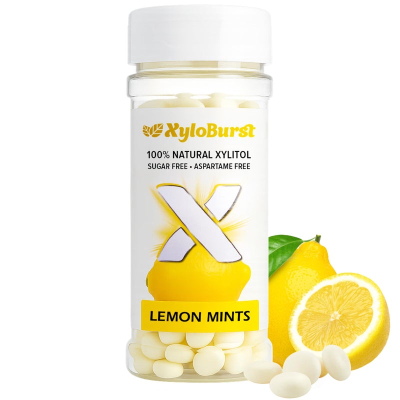 XyloBurst - Xylitol Mints | Sugar Free Breath Mint for Oral Health | Gluten Free, Vegan, Keto Friendly | Aspartame Free Mints | Lemon | 200 Count Jar - Image 1