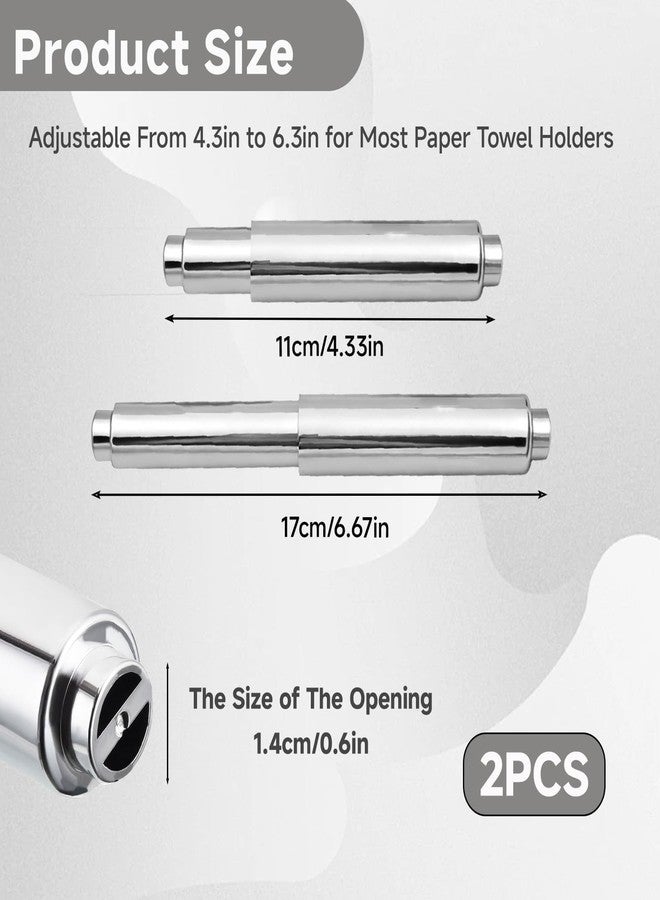 mgmooa 2PCS Toilet Paper Holder, Universal Stainless Steel Spring Loaded Toilet Paper Roll Holder Replacement for Toilet Paper Spring Rod, Chrome - Image 3