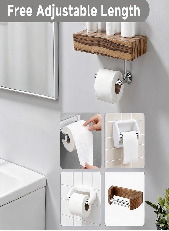mgmooa 2PCS Toilet Paper Holder, Universal Stainless Steel Spring Loaded Toilet Paper Roll Holder Replacement for Toilet Paper Spring Rod, Chrome - Image 4
