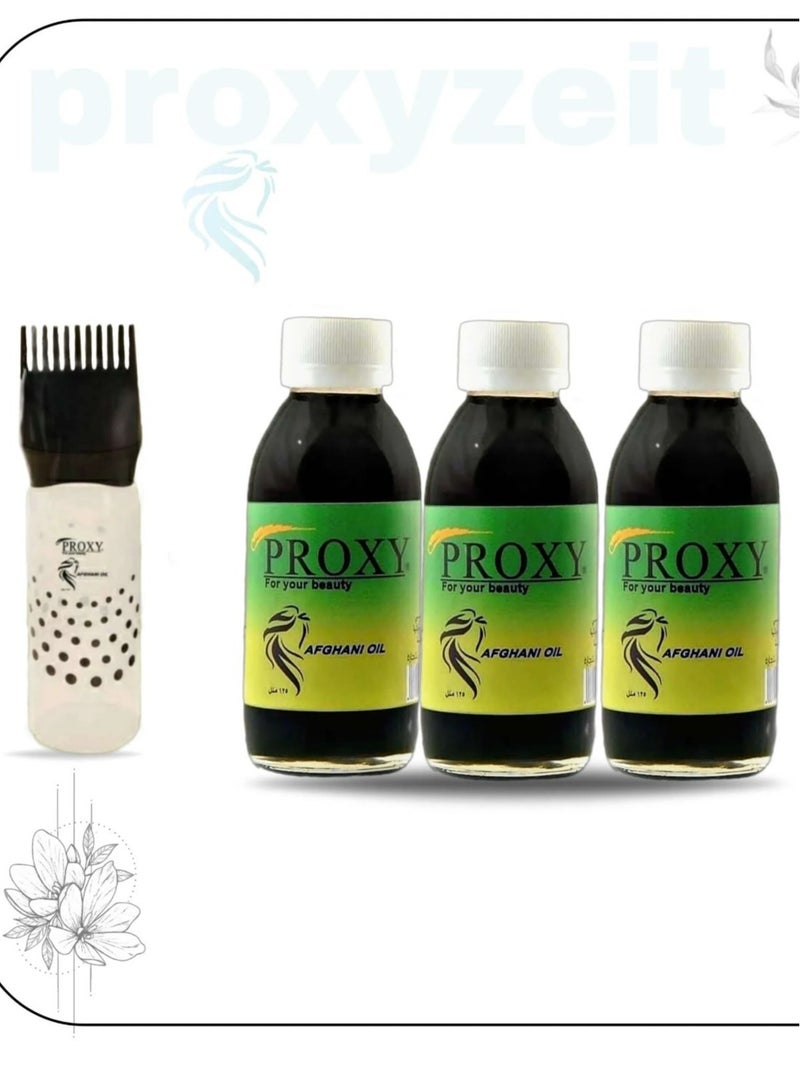 PROXY Three boxes of proxy oil, size 125 ml, + a comb