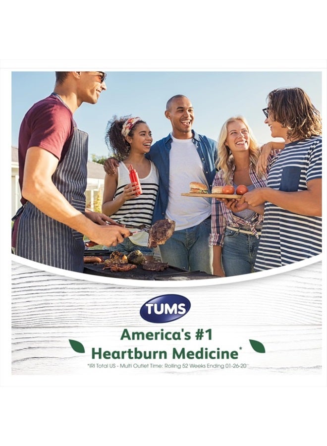 TUMS Naturals Ultra Strength Antacid Chews for Heartburn Relief, Great for a Summer BBQ - Black Cherry & Watermelon - 190 Count  - Image 3