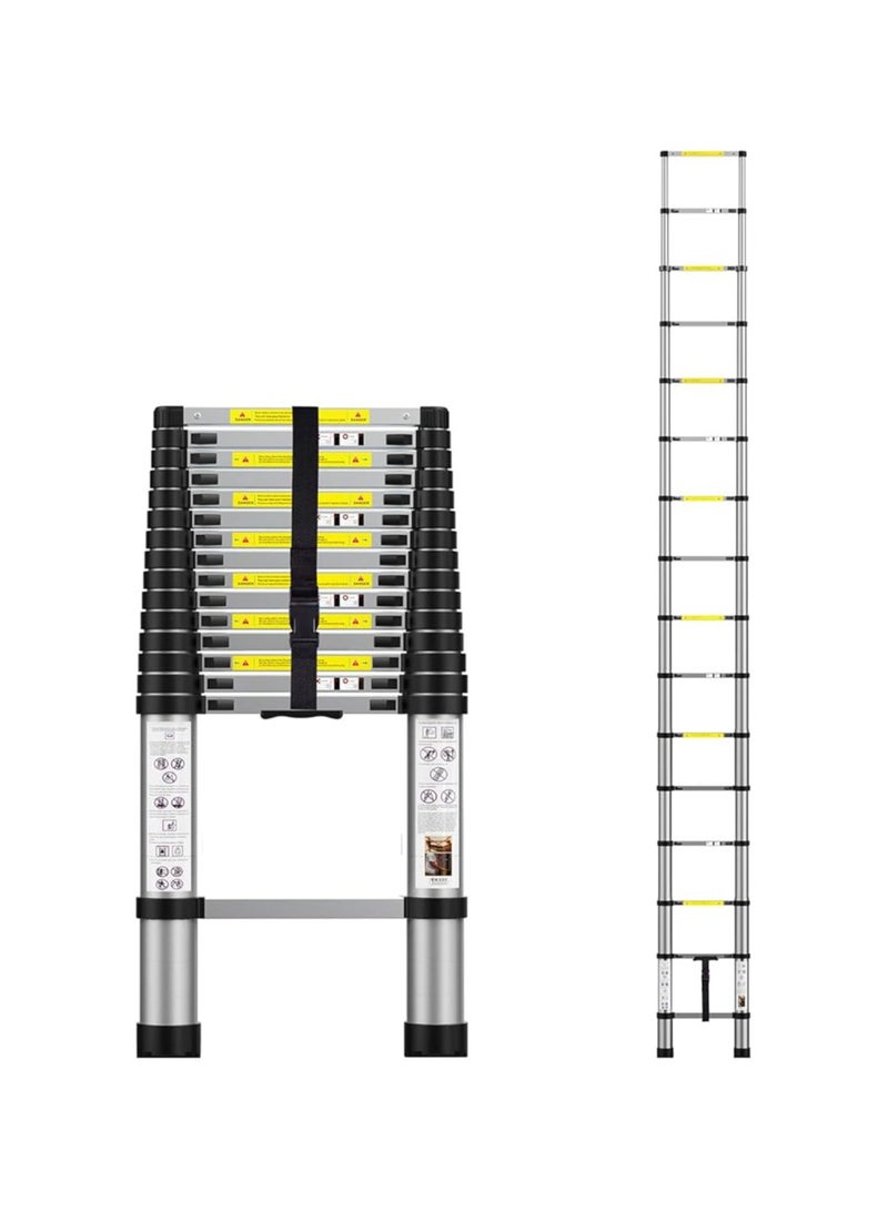 Aluminum Telescopic Extension Ladder – 4.7 m – Foldable with Carrying Bag – For Indoor and Outdoor Use  - Image 1