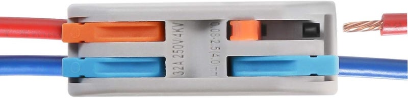 VAMRONE Wire Connectors Nuts, 10Pcs 2 Conductor Compact Splicing Wire Connectors with Colored, 2 Circuit Inline Splices, 28-12 AWG[ SPL-2] - Image 3