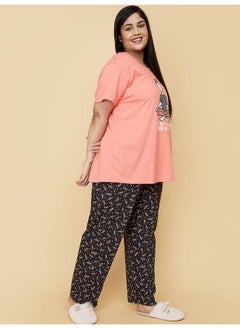 Max Women Plus Size Pure Cotton Printed T-Shirt with Pajama Set (Su22Cs03P_Peach) - pzsku/Z9877AD09DEBE540D1F7CZ/45/_/1738306181/4efa2fdf-b984-4e93-bd53-75bf535267dd