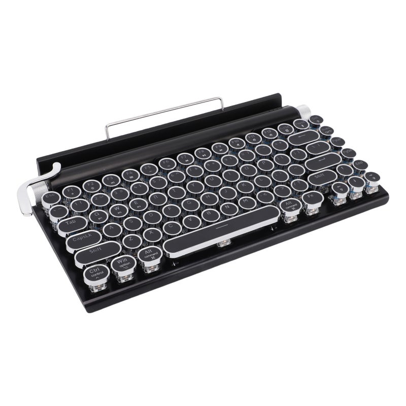 Retro Mechanical Keyboard 83-Key Black Hot Swappable Blue Switches - 14 Backlit Modes Dual Mode Wireless Typewriter Keyboard for Writers Gamers Home Office - Image 5