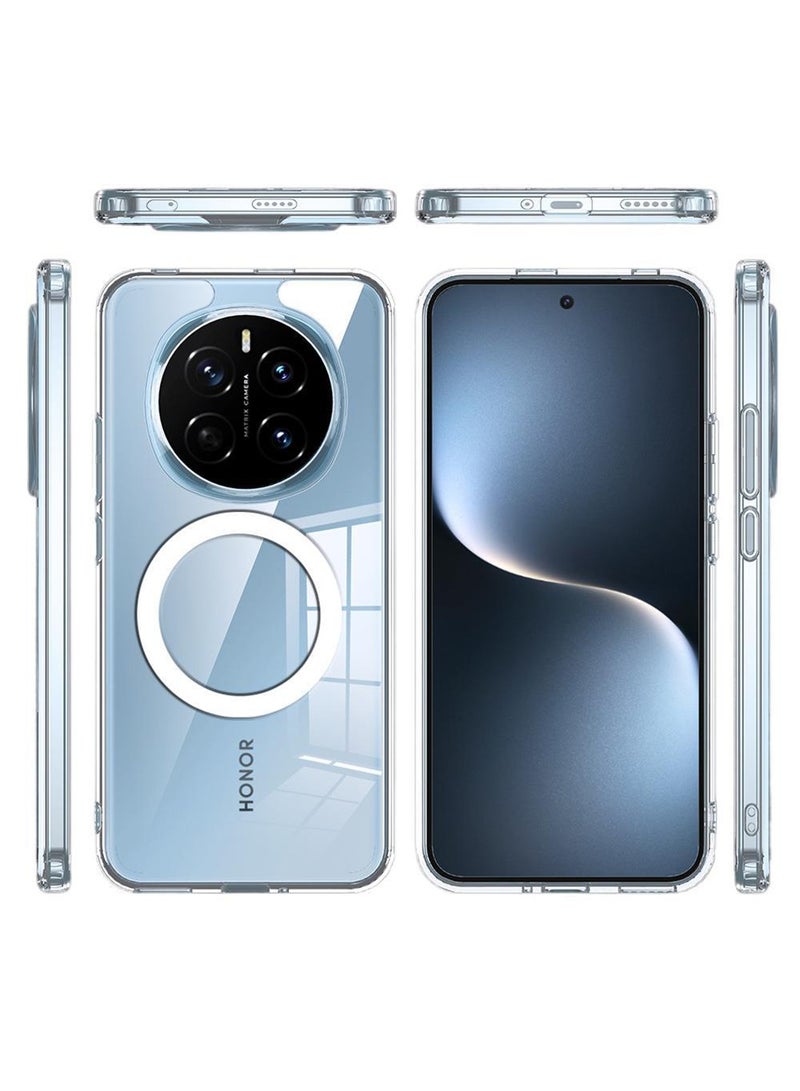Aookay Compatible with Honor Magic 7 Pro Case Cover, Compatible with MagSafe, Compatible with Honor Magic 7 Pro 5G Airbag Anti-Drop Phone Case (Full Clear) - Image 2