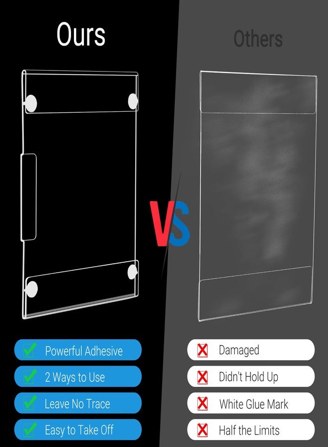 DECOHOBO 12 Pack Acrylic Sign Holder 8.5 x 11 Wall Mount, Vertical & Horizontal Use, Wall Sign Memo Document Menu Holder for Office Store Restaurants Wedding Party Decoration, No Drilling - Image 5