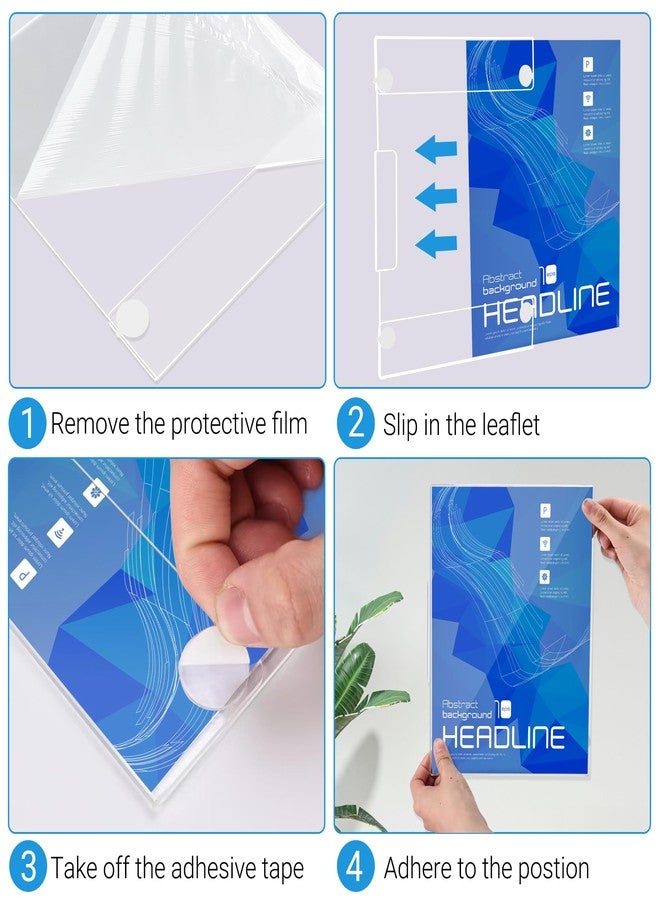 DECOHOBO 12 Pack Acrylic Sign Holder 8.5 x 11 Wall Mount, Vertical & Horizontal Use, Wall Sign Memo Document Menu Holder for Office Store Restaurants Wedding Party Decoration, No Drilling - Image 4