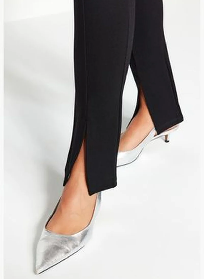 trendyol Black High Waist Knitted Leggings With Firming/Contouring Buttons TWOAW24TA00014