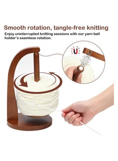 KASTWAVE Yarn Holder for Knitting and Crocheting, Magnetic Yarn Ball Holder, Rotating Magnetic Wooden Yarn Holder, Crochet Accessories, Crochet Gift for DIY Crafts (Retro Color)  - Image 2