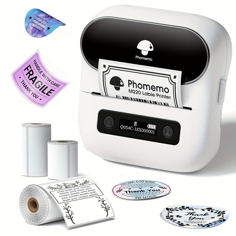 Purple Thermal Label Maker 20 80mm for Home Business Phone PC - Image 1