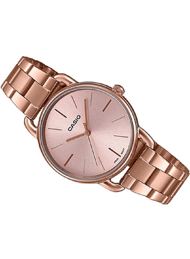 CASIO ساعة يد تناظرية من الفولاذ المقاوم للصدأ LTP-E412PG-4ADF - Image 2