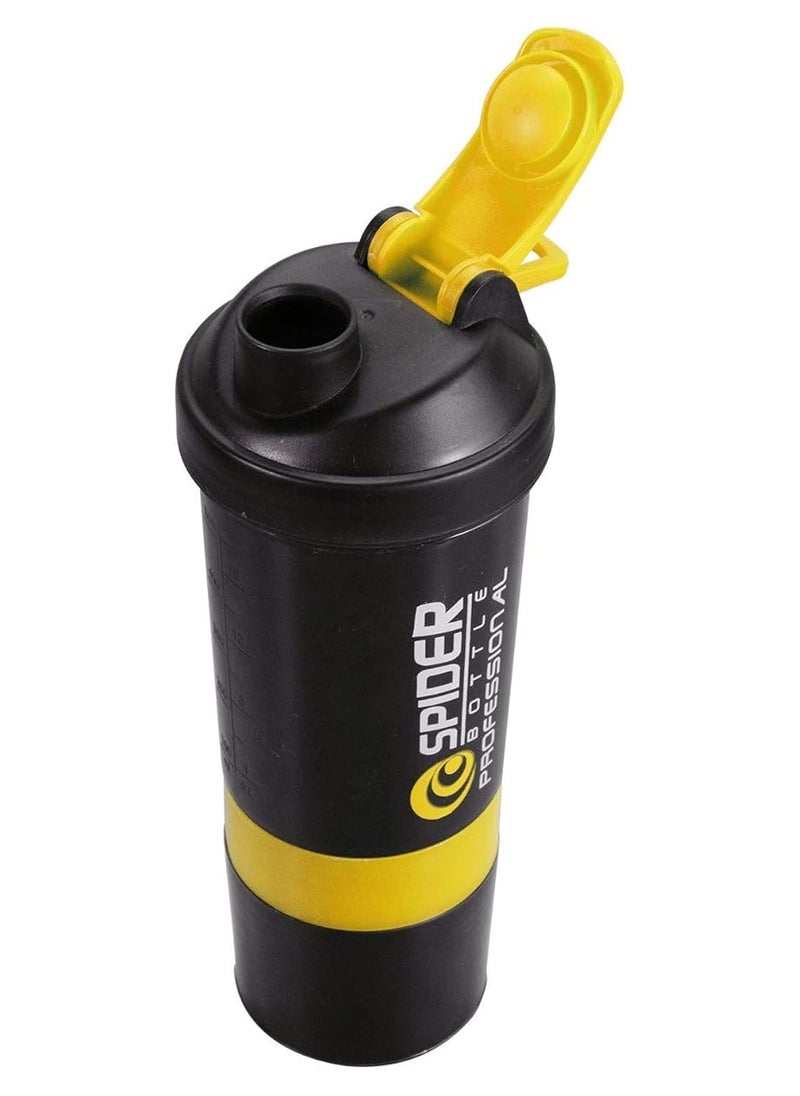 Generic - Spider shaker bottle yellow 500ml for gym, school and car - Image 1