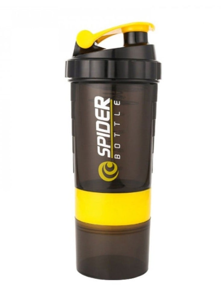 Generic - Spider shaker bottle yellow 500ml for gym, school and car - Image 1