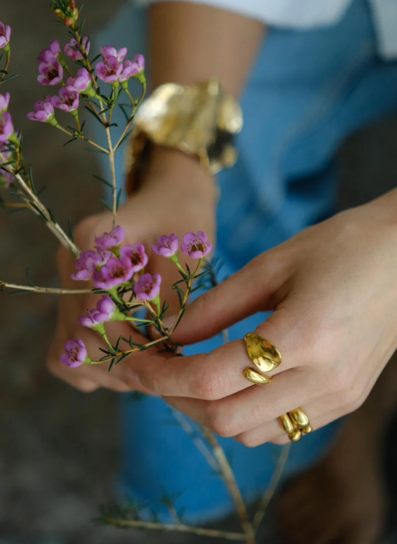 AMIE Dubai  Adjustable leaves statement ring for Women | Best Price UAE