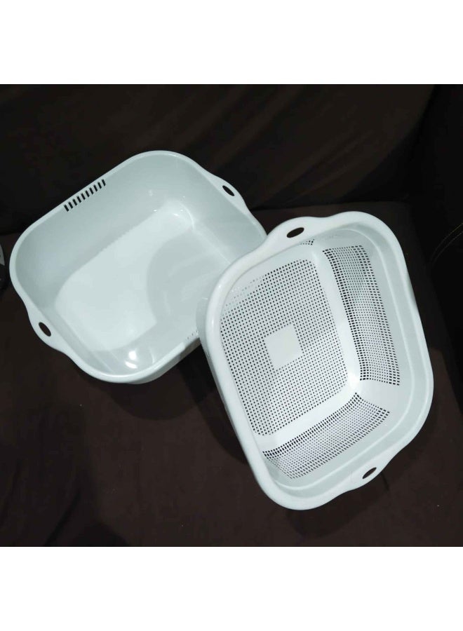 Green Tiger Multi-purpose Strainer Basket with Bowl White