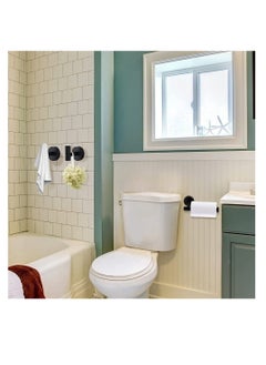 SYOSI SUS 304 Stainless Steel Wall Mounted - Includes Bathroom Toilet Paper Holder, 2X Robe Towel Hooks Bathroom Accessories Kit（3 PCS ，Matte Black）  - Image 3