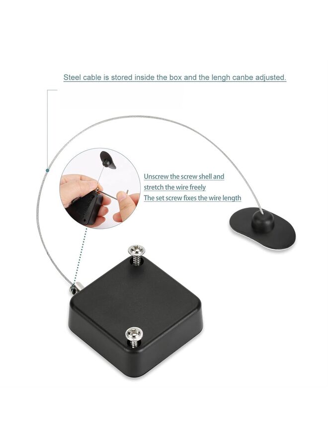 5PCS Retractable Security Cable Lock, Remote Control Guard Against-Lost Rope for TV - Image 3