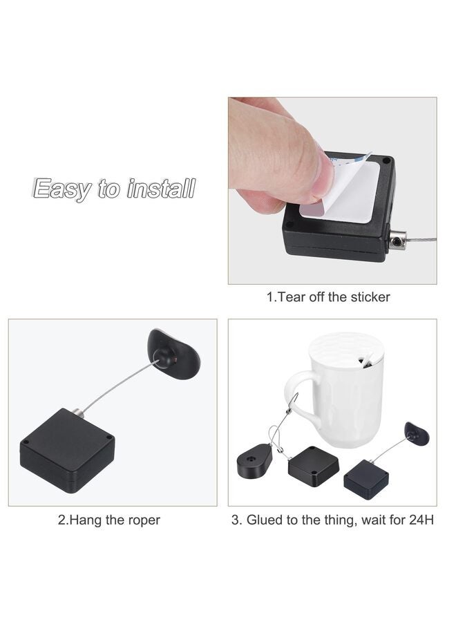 5PCS Retractable Security Cable Lock, Remote Control Guard Against-Lost Rope for TV - Image 2