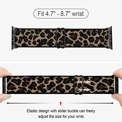 CCnutri Stretchy Nylon Solo Loop Bands Compatible with Apple Watch 38mm 40mm 41mm 42mm 44mm 45mm 49mm, Sport Elastic Wristbands Women Men Straps for iWatch Series 9/8/7/6/5/4/3/2/1/SE/Ultra/Ultra 2, 4 Pack - Image 2