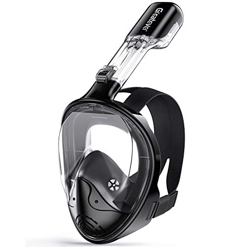 Greatever Full Face Snorkel Mask, Snorkeling Gear for Adults Kids with Latest Dry Top Breathing System and Detachable Camera Mount, Foldable Panoramic View Snorkeling Mask Set, Anti-Fog & Anti-Leak - Image 1