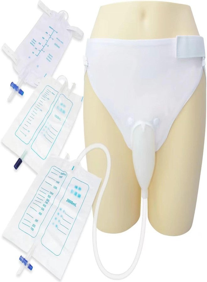Yiisin External Condom Catheter for Elderly Men Age 80,Portable Reusable Wearable Silicone Urinals,Secure Comfortable Fit,with 3 Catheters Drainage Bags,Overnight Incontinence Urinal Solution - Image 1