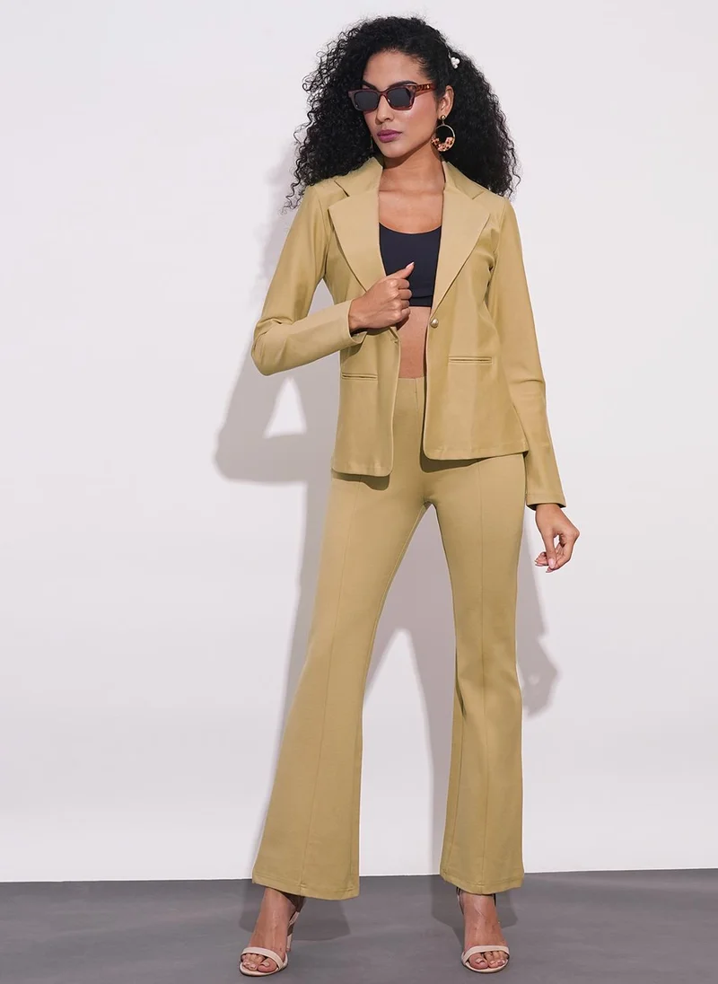 globus Globus Women Stretchable Mid-Rise Workwear Bootcut Treggings