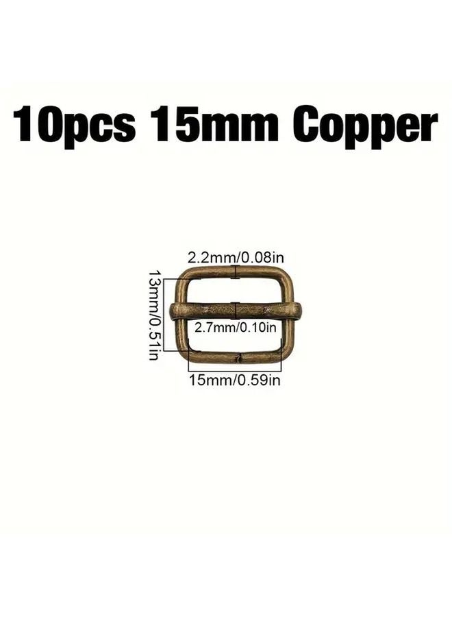10pcs 15mm Copper Metal Pull Core Buckle - Image 1