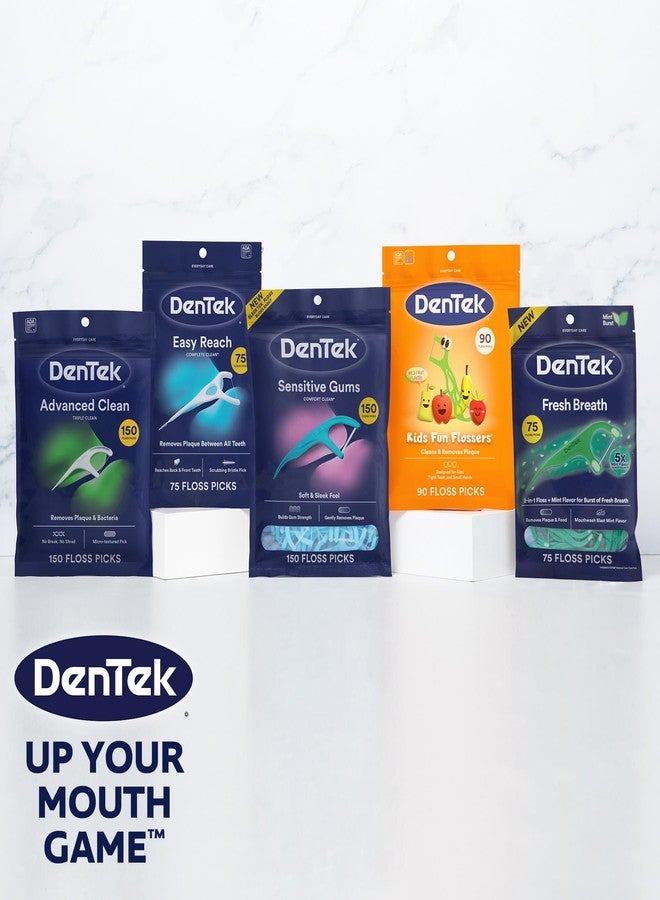 DenTek Comfort Clean Sensitive Gums Floss Picks, Soft & Silky Ribbon, 150 Count, 6 Pack (Blue) - Image 2