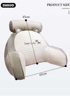 DUNISO Adult Reading Lumbar Cushion, Memory Foam Pillow Backrest with Arms, Ultra-Comfy Removable Microplush Cover and Detachable Neck Roll Unmatched Pillow for Office Home Bedroom  - Image 4
