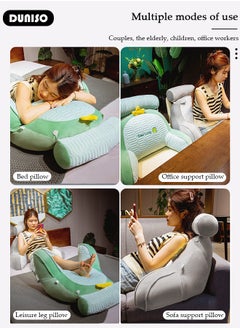 DUNISO Adult Reading Lumbar Cushion, Memory Foam Pillow Backrest with Arms, Ultra-Comfy Removable Microplush Cover and Detachable Neck Roll Unmatched Pillow for Office Home Bedroom  - Image 5
