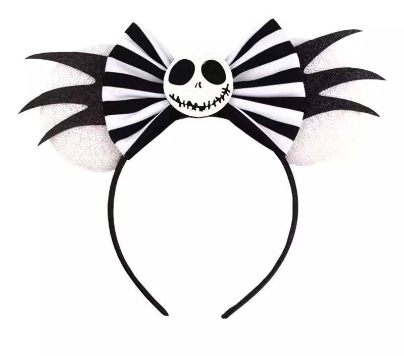 Minnie Ears, Rose gold, Iridescent, Silver gold blue, Rainbow Sparkle, Classic Red Sequin (Halloween Evil Jack)