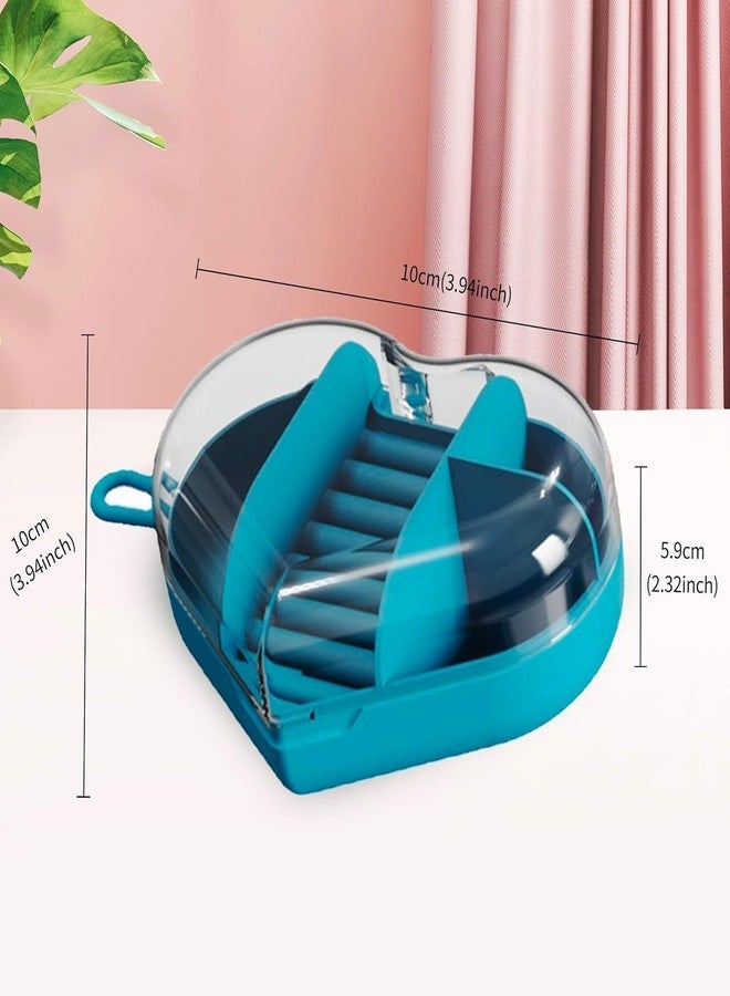 MINTOX Acrylic Heart Shape Jewelry Organizer Rings Earrings Holder Box Transparent Mini Storage Organizer Portable Display Storage Box for Travel and Trip - Image 5